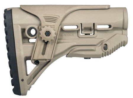 FAB Defense FXGLSHOCKCP GL-Shock Buttstock for AR-15/ M16/ M4 w/Adjustable Cheek-Rest & Anti-Rattle Mechanism Flat Dark Earth Mil-Spec Reinforced Polymer