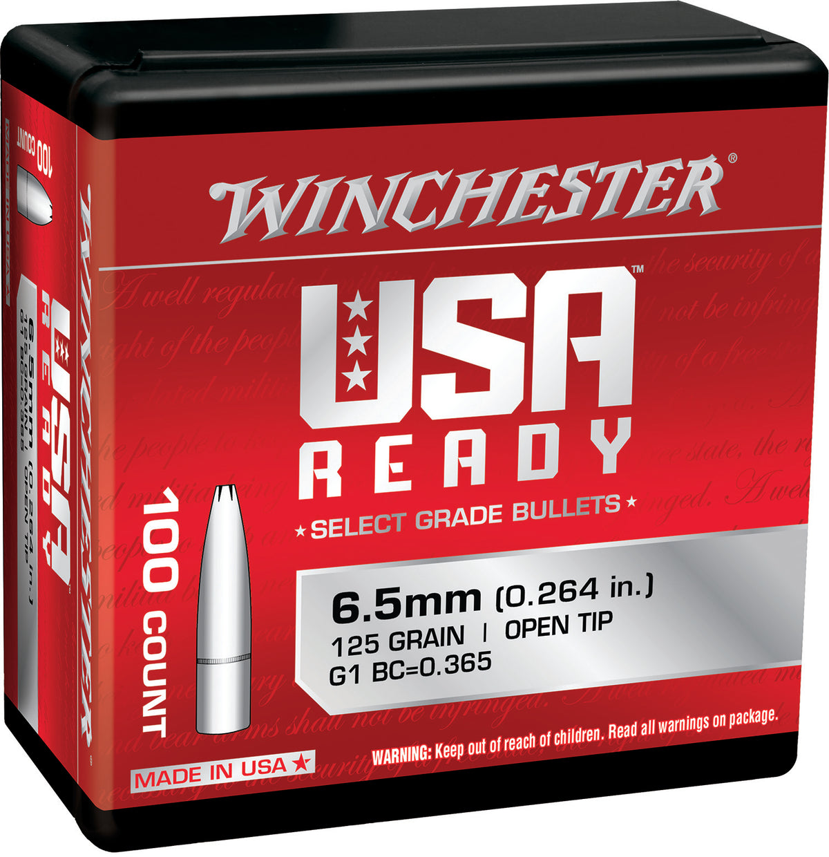 Winchester Ammo WBR65125 Centerfire Rifle 6.5Creedmoor 125gr Open Tip 100 Per Box/10 Case