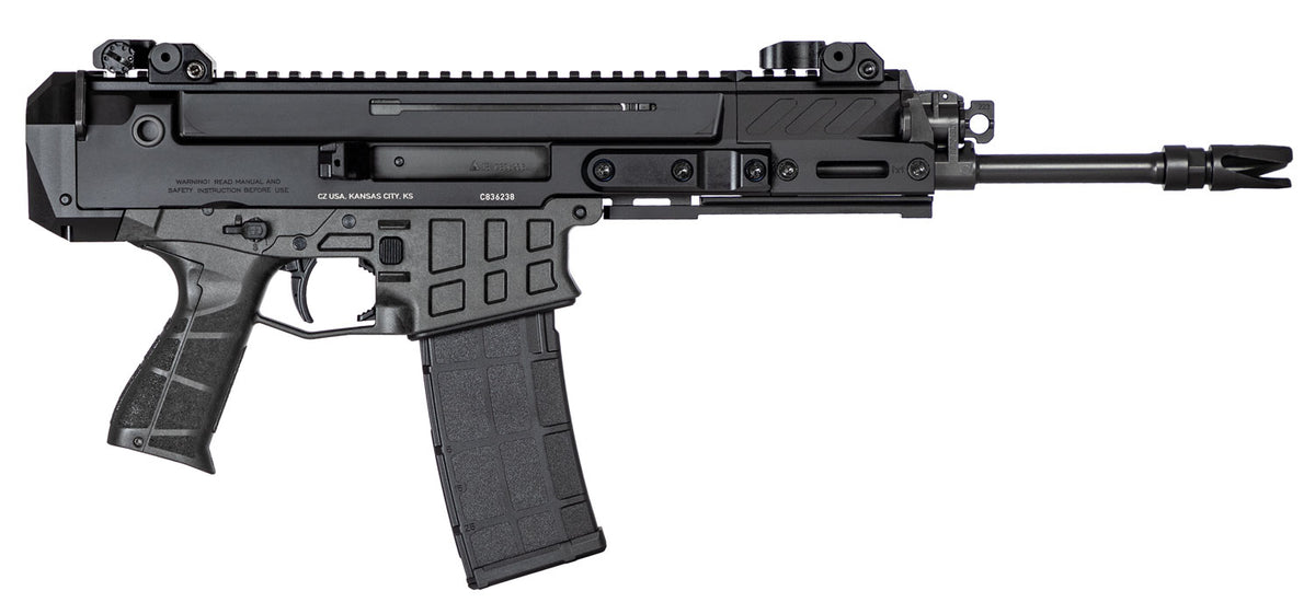 CZ-USA 91451 Bren 2 MS 5.56x45mm NATO 30+1 11.14" Black Cold Hammer Forged Barrel & Frame, Black Polymer Grips