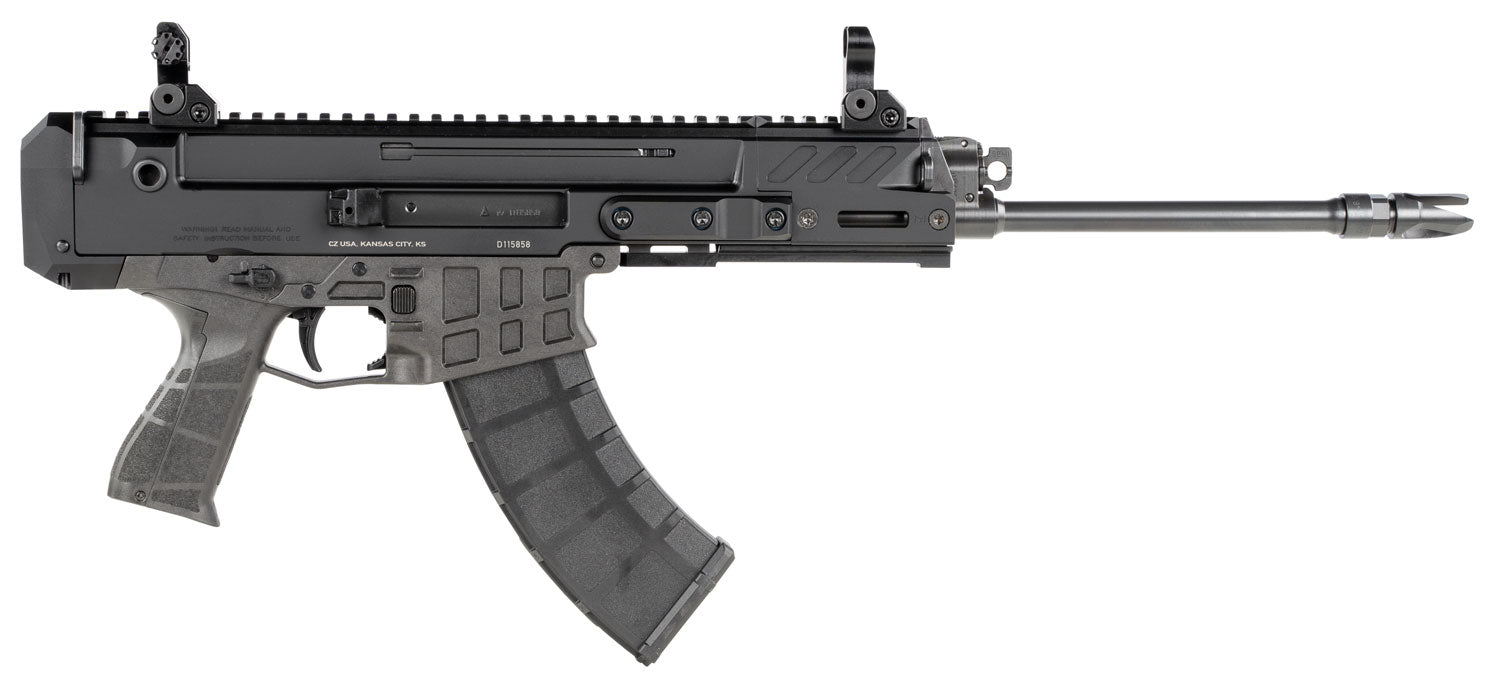 CZ-USA 91462 Bren 2 MS 7.62x39mm 30+1 14.17" Black Steel Barrel, Black Aluminum Receiver w/Picatinny Rail, Carbon Fiber/Polymer Frame, Black Stippled Grip, Right Hand