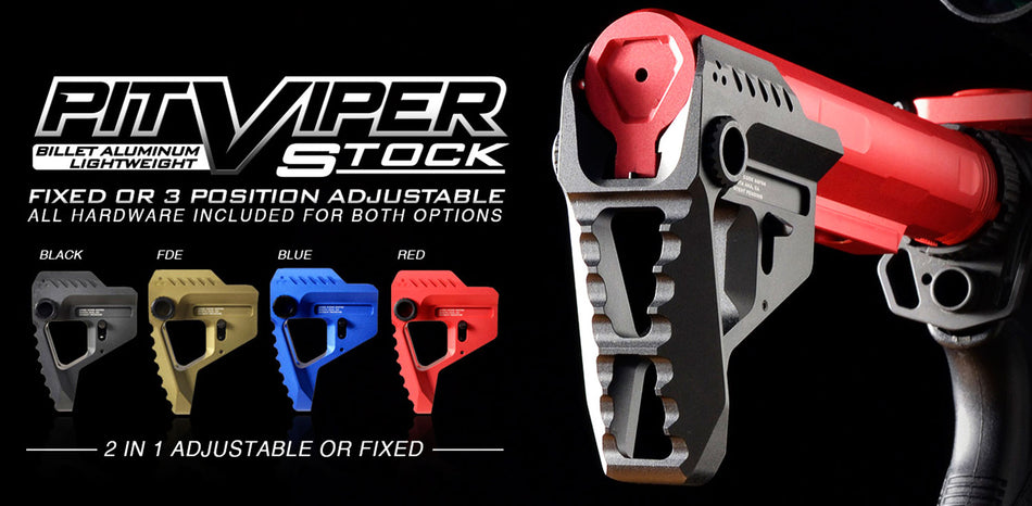 Strike VIPERPITBLU Pit Viper Stock AR-Platform Blue Aluminum/Steel