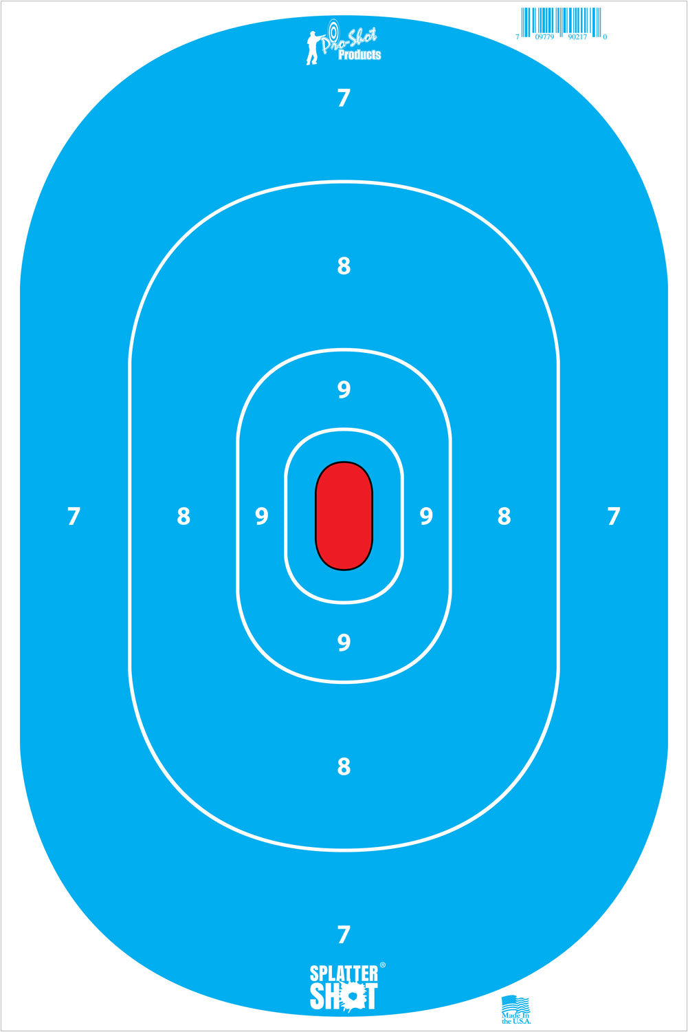 Pro-Shot SILHINTPBLUE SplatterShot Silhouette Hanging Tagboard 12" x 18" Hi-Vis Blue Impact Enhancement White 8 Per Pkg