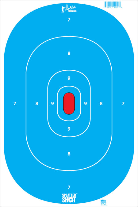 Pro-Shot SILHINTPBLUE SplatterShot Silhouette Hanging Tagboard 12" x 18" Hi-Vis Blue Impact Enhancement White 8 Per Pkg