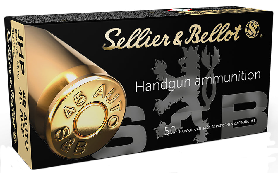 Sellier & Bellot .45 ACP 230gr JHP Ammo