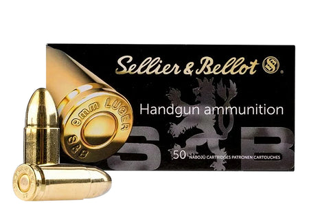 Sellier and Bellot 9mm Luger / Parabellum NATO 124gr FMJ Ammo