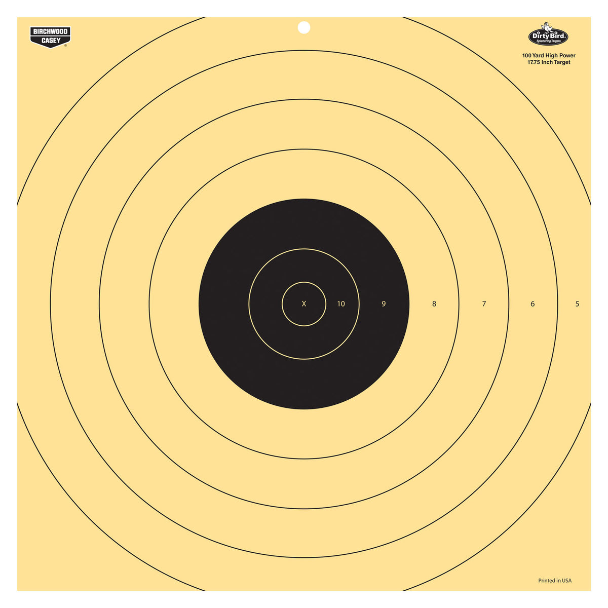 Birchwood Casey 35186 Dirty Bird 17.25" Bullseye Tagboard Hanging 100 yds Rifle Black/White 5 Pack