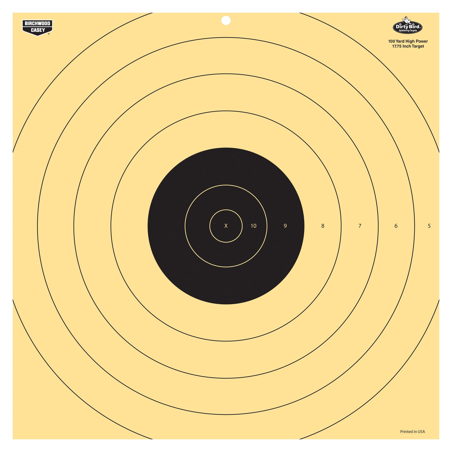 Birchwood Casey 35186 Dirty Bird 17.25" Bullseye Tagboard Hanging 100 yds Rifle Black/White 5 Pack