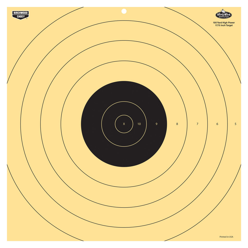 Birchwood Casey 35186 Dirty Bird 17.25" Bullseye Tagboard Hanging 100 yds Rifle Black/White 5 Pack