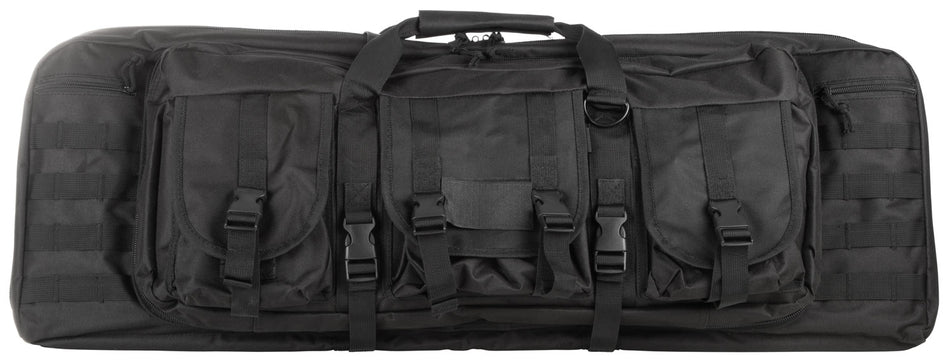 NcStar CVDC2946B36 VISM Double Carbine Case Black PVC Nylon w/ Foam Padding Lockable Zippers Pockets & MOLLE Webbing