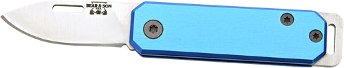 BEAR & SON SLIP JOINT FOLDER 1.5" BLUE/SS ALUMIMUN HANDLE