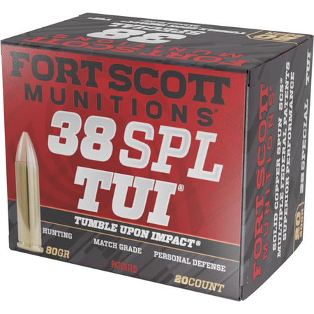 Fort Scott Munitions 38SPL080SCV Tumble Upon Impact (TUI) Solid Copper Spun 80 Grain .38 Special 1190 fps