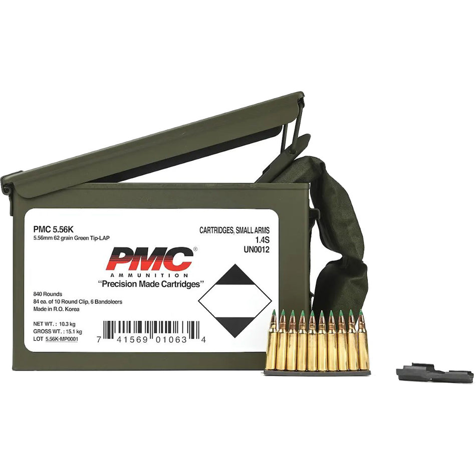 PMC 5.56x45mm NATO  62gr FMJ Ammo