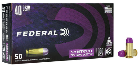 Federal .40 S&W Syntech Training Match 180gr Syntech Jacket Flat Nose Ammo