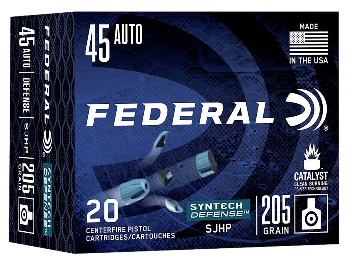 Federal S45SJT1 Syntech Defense Segmented Jacketed Hollow Point 205 Grain .45 ACP/Auto 970 fps