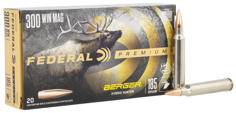 Federal .300 Winchester Mag 185gr Berger Hybrid Hunter Ammo