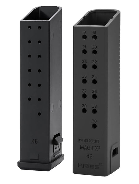 Kriss USA KVAMX2K90BL00 Mag-Ex2 Extension Kit Extended 9mm Luger 40rd Compatible w/Glock 17 Gen3-5 17rd Magazines Black Polymer