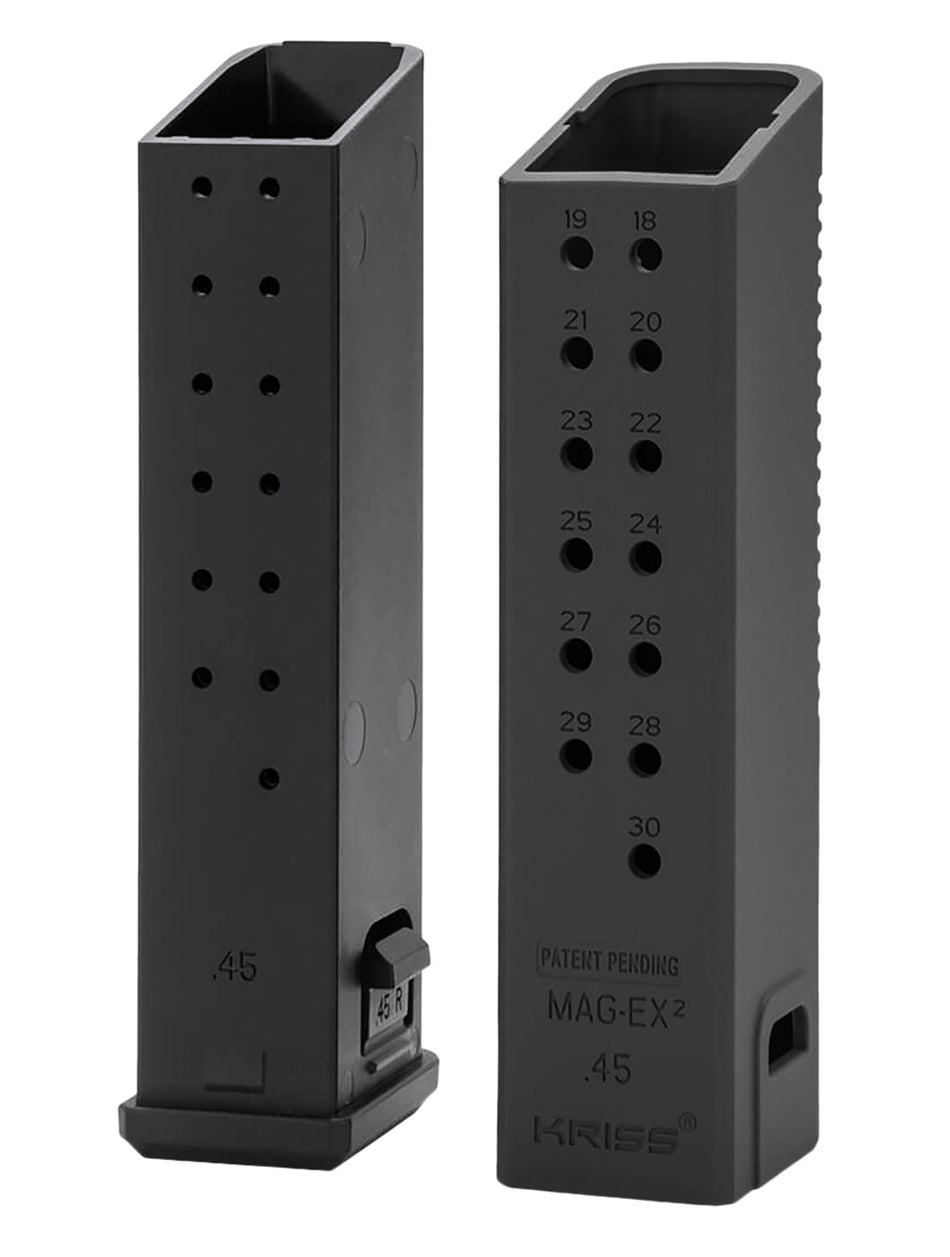 Kriss USA KVAMX2K90BL00 Mag-Ex2 Extension Kit Extended 9mm Luger 40rd Compatible w/Glock 17 Gen3-5 17rd Magazines Black Polymer
