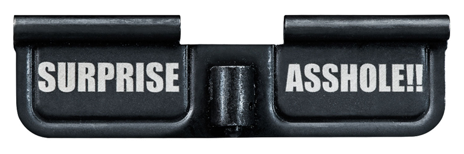 Phase 5 Weapon Systems EPCSURPRISE Ejection Port Door AR-15 Black Parkerized Steel 3.10" Engraved "Surprise Asshole!!"