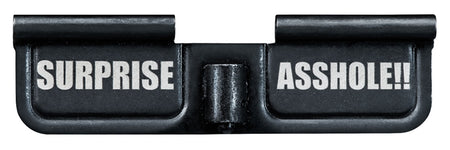 Phase 5 Weapon Systems EPCSURPRISE Ejection Port Door AR-15 Black Parkerized Steel 3.10" Engraved "Surprise Asshole!!"