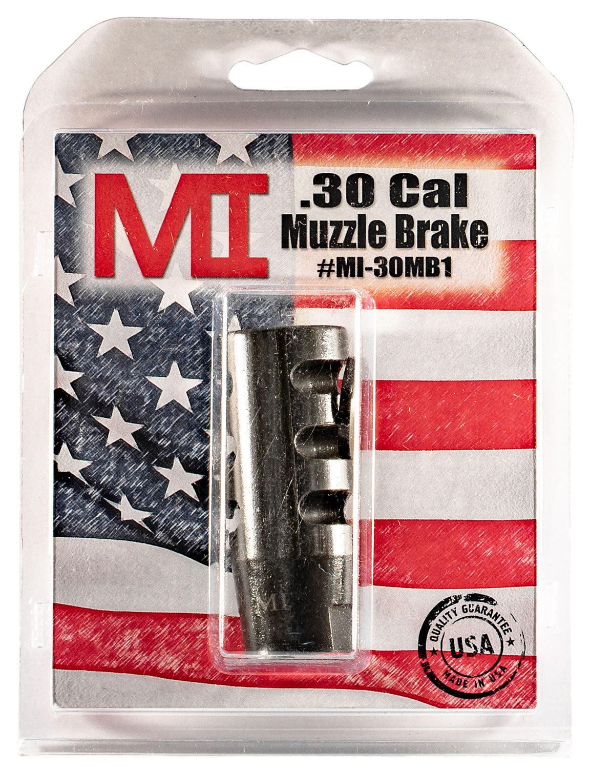 Midwest Industries MIAR30MB1 Muzzle Brake Black Phosphate Steel with 5/8"-24 tpi Threads for 30 Cal AR-Platform