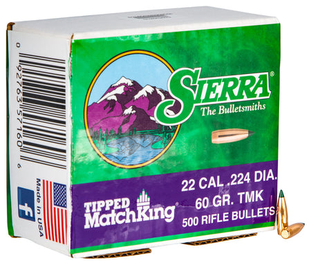 Sierra 7160C Tipped MatchKing 22Cal 60gr Tipped MatchKing 500/Box