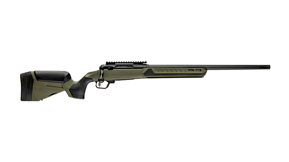 Savage Arms 32630 110 Core Predator Full Size 204 Ruger 10+1 22" Medium Heavy Fluted Barrel, Arca Rail Forend, Hunter Green AccuStock w/AccuFit V2 Synthetic Stock, Left Hand