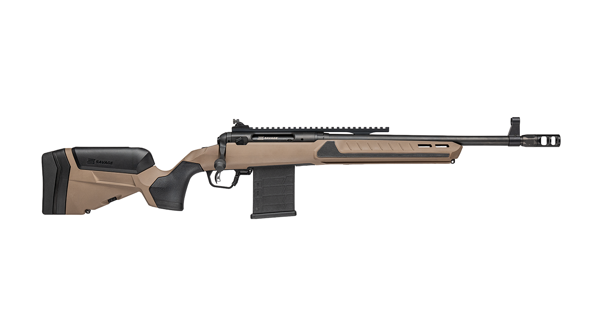 Savage Arms 32979 110 Scout V2 350 Legend 10+1 16.50" Medium Heavy Profile Barrel, Arca Rail Forend, Coyote Tan AccuStock w/AccuFit V2 Synthetic Stock