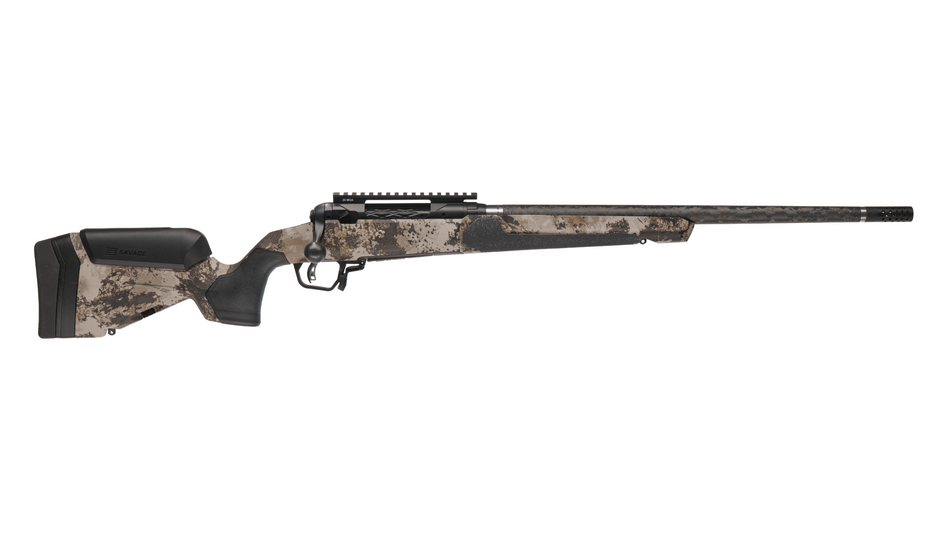 Savage Arms 32733 110 UltraLite Pro Full Size 308 Win 3+1 20" Carbon Fiber Barrel, Savage Western Camo Accufit V2 Synthetic Stock, Right Hand