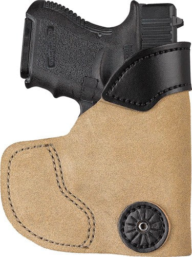 DESANTIS POCKET TUK HOLSTR RH IWB/POCKET LTHER J FRAME SUEDE