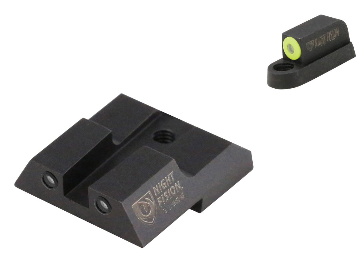 Night Fision CZU076003YGZG Tritium Night Sights For CZ-USA Green Tritium Yellow Outline Front Sight-Green Tritium Black Outline Rear Sight CZ P-07/P-09
