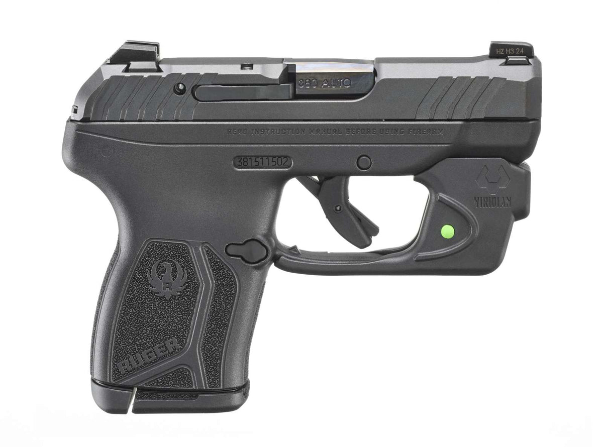 dRUGER LCP MAX 380ACP 2.8" BBL, BLACK, VIRIDIAN E LASER, 1-10RD MAG
