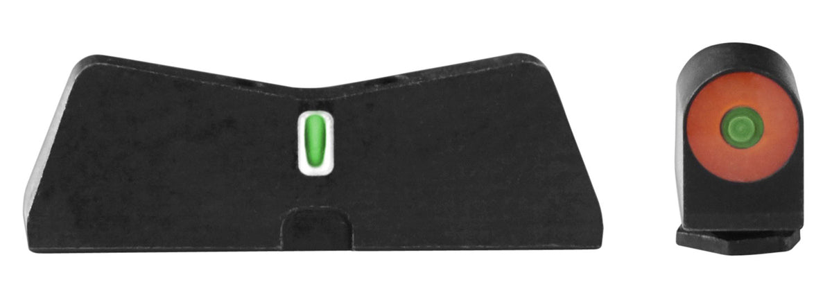XS Sights GL0009S5N DXT2 Big Dot Night Sights fits Glock Black | Green Tritium Orange Outline Front Sight Green Tritium White Outline Bar Rear Sight