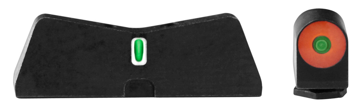 XS Sights GL0010S5N DXT2 Big Dot Night Sights fits Glock Black | Green Tritium Orange Outline Front Sight Green Tritium White Outline Bar Rear Sight