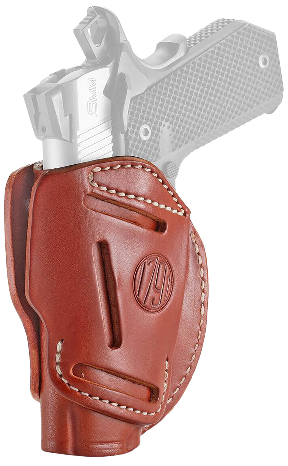 1791 Gunleather 3WH1CBRA 3-Way IWB/OWB Size 01 Classic Brown Leather Belt Loop Fits 1911 3-4" Ambidextrous Hand