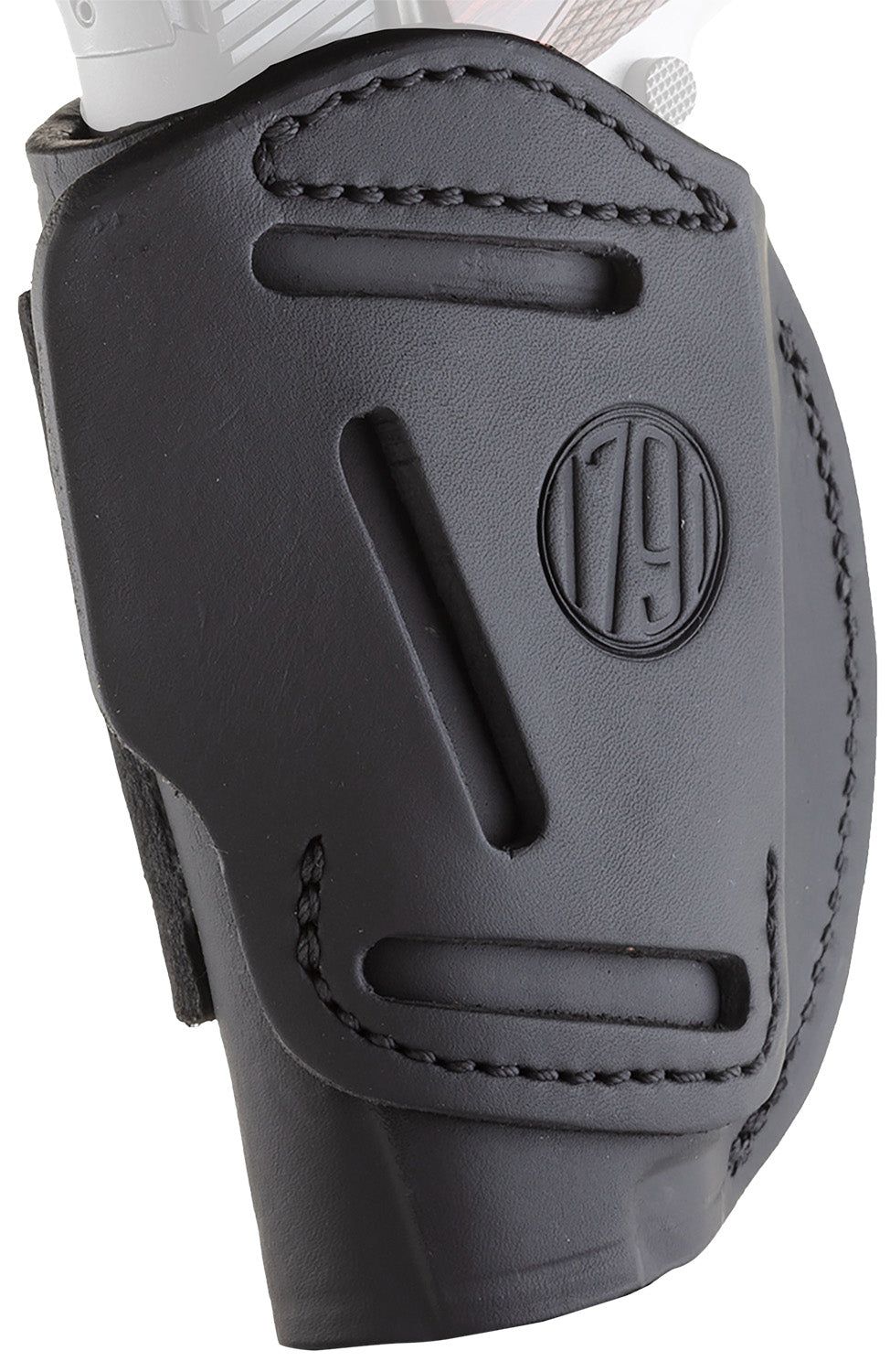 1791 Gunleather 4WH1SBLR 4-Way IWB/OWB 01 Stealth Black Leather Belt Clip Fits 3-4" Barrel 1911