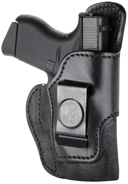 1791 Gunleather RCH3BLKR RCH IWB Size 03 Black Leather Belt Clip Compatible w/Ruger LC9/1911/Glock 43/43X Right Hand