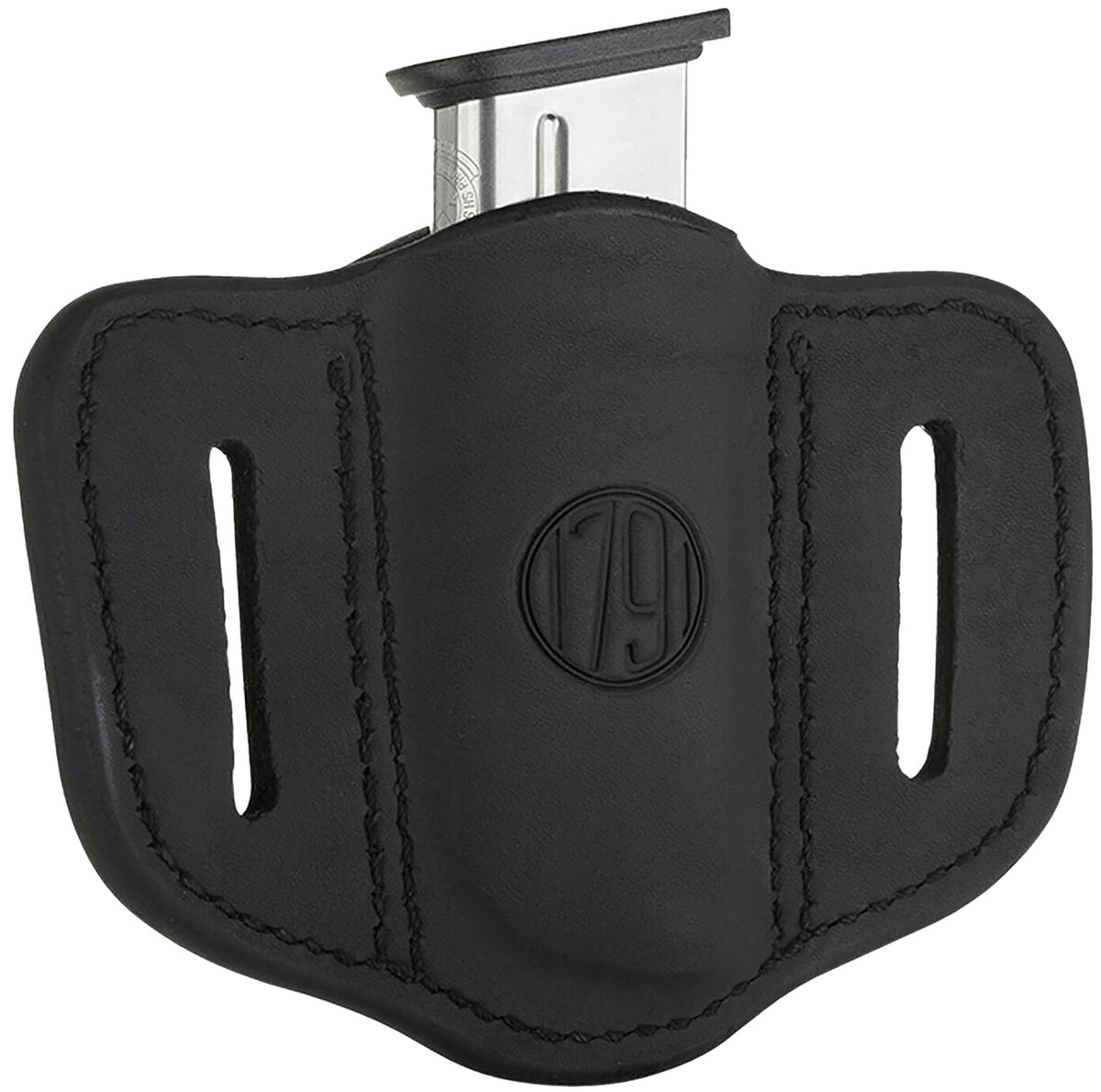 1791 Gunleather MAG11SBLA MAG1.1 Single Mag Holster Stealth Black Leather Belt Slide Compatible w/ Single Stack Ambidextrous