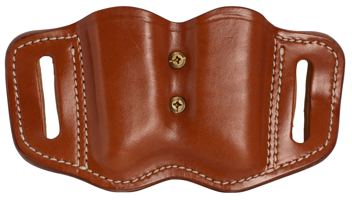 1791 Gunleather MAGF22CBRA MAG-F Double Mag Holster Classic Brown Leather Belt Slide Compatible w/ Double Stack Ambidextrous