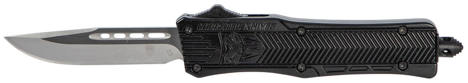 CobraTec Knives SBCTK1SDNS CTK-1 Small 2.75" OTF Drop Point Plain D2 Steel Blade/Black Aluminum Handle Features Glass Breaker Includes Pocket Clip