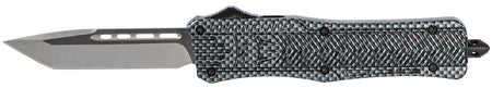 CobraTec Knives MCFCTK1MTNS CTK-1 Medium 3" OTF Tanto Plain D2 Steel Blade/Carbon Fiber Aluminum Handle Features Glass Breaker Includes Pocket Clip