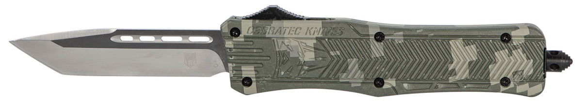 CobraTec Knives MADCCTK1MTNS CTK-1 Medium 3" OTF Tanto Plain D2 Steel Blade/Army DigiCamo Aluminum Handle Features Glass Breaker Includes Pocket Clip