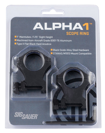 Sig Sauer Electro-Optics SOA10022 Alpha 1 Matte Black 1" Extra High 0 MOA