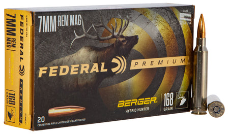 Federal 7mm Remington Mag 168gr Berger Hybrid Hunter Ammo