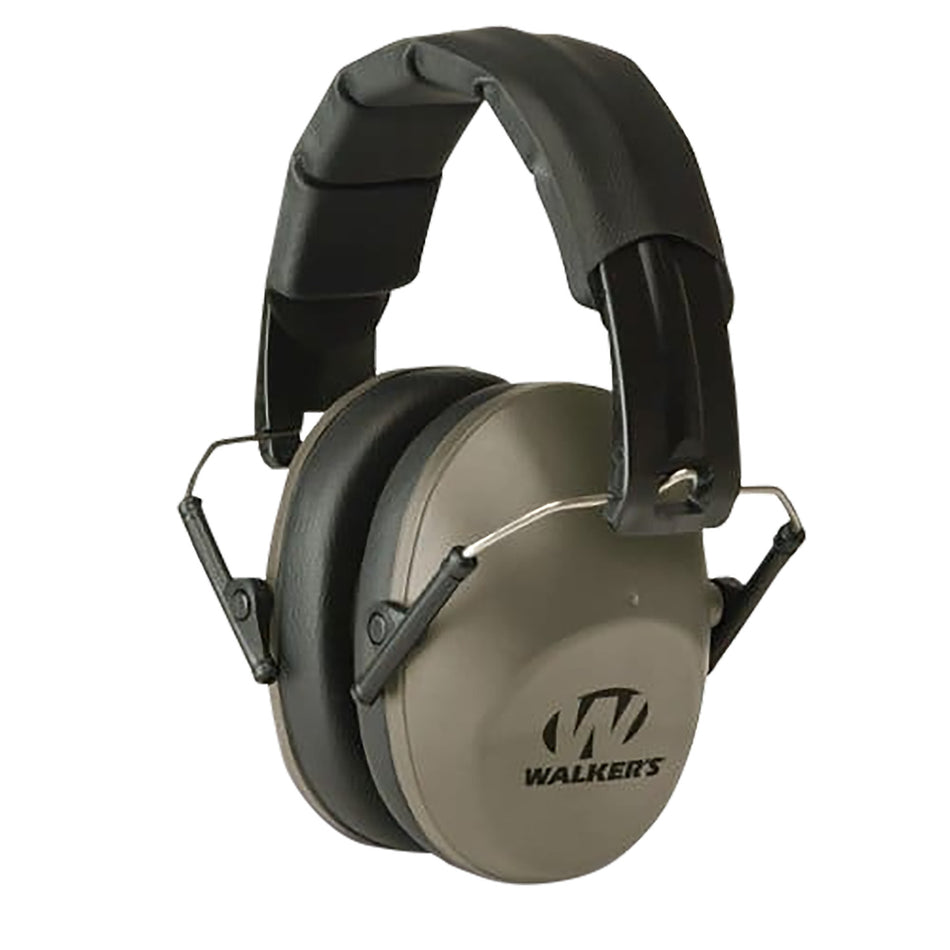 Walker's GWPFPM1FDE Pro Low Profile Folding Passive Muff 22 dB Over the Head Flat Dark Earth/Black Polymer