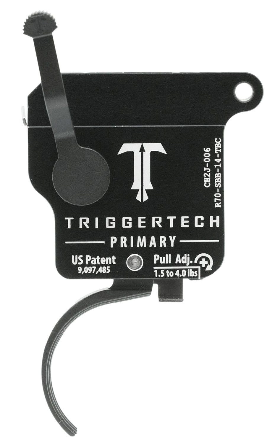 TriggerTech R70SBB14TBC Primary Single-Stage Traditional Curved Trigger with 1.50-4 lbs Draw Weight for Remington 700 Right