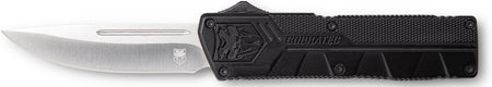 CobraTec Knives BCTLWDNS Lightweight 3.25" OTF Drop Point Plain D2 Steel Blade/Black Aluminum Handle Includes Pocket Clip