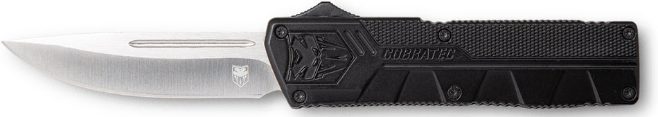 CobraTec Knives BCTLWDNS Lightweight 3.25" OTF Drop Point Plain D2 Steel Blade/Black Aluminum Handle Includes Pocket Clip
