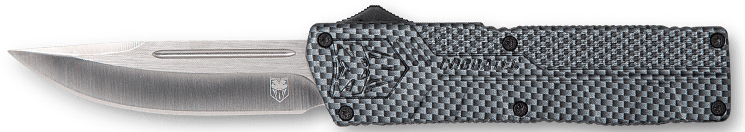 CobraTec Knives CFCTLWDNS Lightweight 3.25" OTF Drop Point Plain D2 Steel Blade/Carbon Fiber Aluminum Handle Includes Pocket Clip