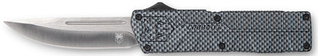 CobraTec Knives CFCTLWDNS Lightweight 3.25" OTF Drop Point Plain D2 Steel Blade/Carbon Fiber Aluminum Handle Includes Pocket Clip