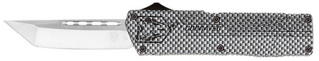 CobraTec Knives CFCTLWTNS Lightweight 3.25" OTF Tanto Plain D2 Steel Blade/Carbon Fiber Aluminum Handle Includes Pocket Clip